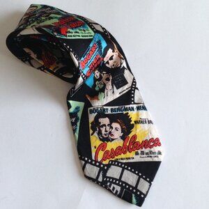 Vintage  Addiction 1991 Casablanca Necktie Bogart Silk Tie Warner Brothers
